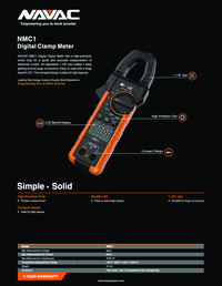 Thumbnail of document Data Sheet - NMC1 - Digital Electrical Clamp Meter